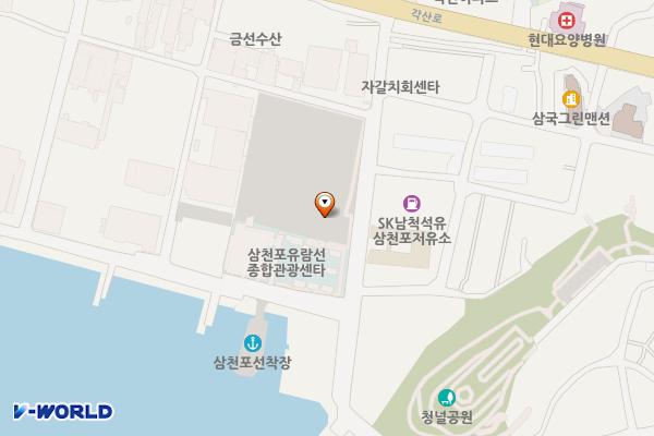 삼천포유람선 관광종합지원시설 위치 지도 — 경상남도 사천시 대방동 765-3
