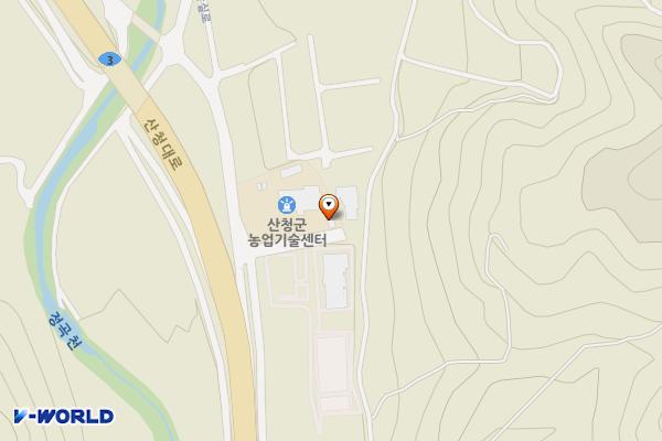산청농업기술센터 위치 지도 — 경상남도 산청군 산청읍 물안실로8
