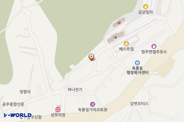 옥룡동 쌈지주차장(18) 위치 지도 — 충청남도 공주시 옥룡동 11-2