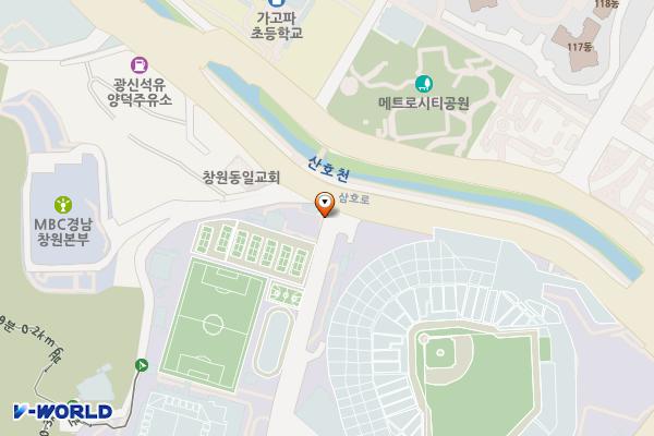 마산종합운동장 위치 지도 — 경상남도 창원시 마산회원구 삼호로 63