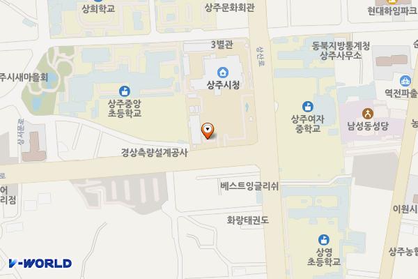 상주시청 부설주차장 위치 지도 — 경상북도 상주시 상산로 223