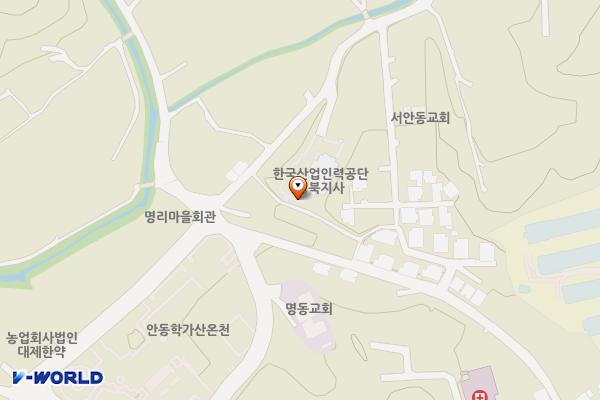 한국산업인력공단 경북지사 위치 지도 — 경상북도 안동시 학가산온천길42