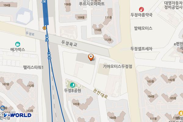 두정역 제1공영주차장 위치 지도 — 충청남도 천안시 서북구 두정동 91-1