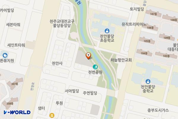 불당 제3공영주차장 위치 지도 — 충청남도 천안시 서북구 불당동 910