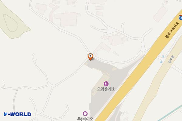 오창(남이) 휴게소 위치 지도 — 충청북도 청주시 청원구 오창읍 중부고속도로 21