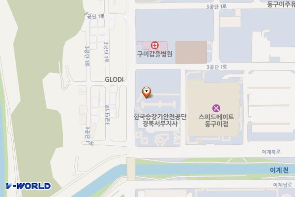 경상북도경제진흥원 위치 지도 — 경상북도 구미시 이계북로 7
