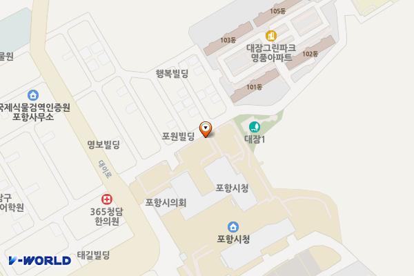 포항시청 위치 지도 — 경상북도 포항시 남구 시청로 1
