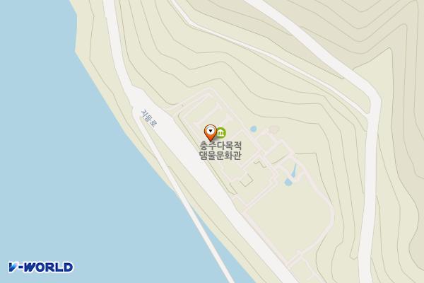 충주댐 물문화관 위치 지도 — 충청북도 충주시 동량면 지등로 745