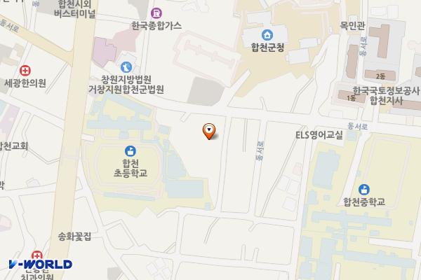 (사)대한노인회 합천군지회 위치 지도 — 경상남도 합천군 합천읍 교동1길33 