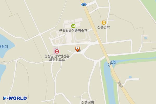 야송미술관 위치 지도 — 경상북도 청송군 진보면 신촌리 46-7