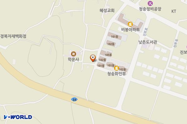 진보면 이촌리 충전소 위치 지도 — 경상북도 청송군 진보면 이촌1길23-1
