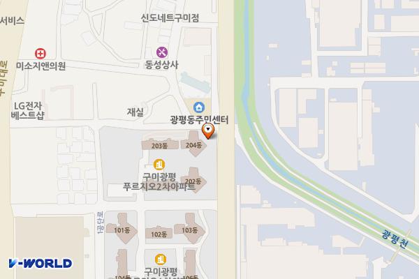 광평동행정복지센터 위치 지도 — 경상북도 구미시 광평길55