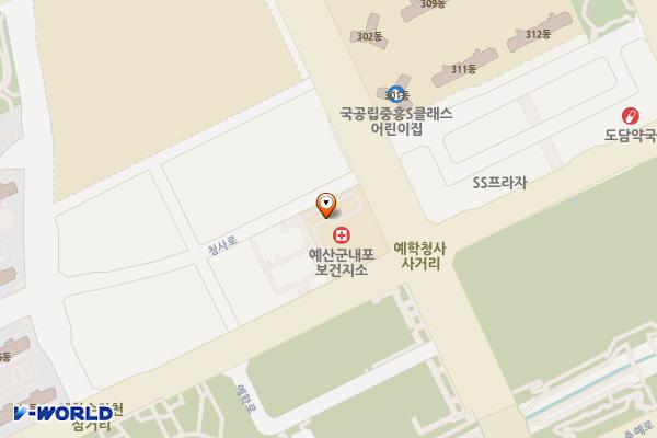 삽교읍 주민복합지원센타 위치 지도 — 충청남도 예산군 삽교읍 예학로65
