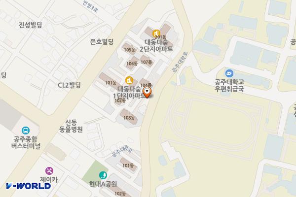 신관동 쌈지주차장 위치 지도 — 충청남도 공주시 신관동 193-6