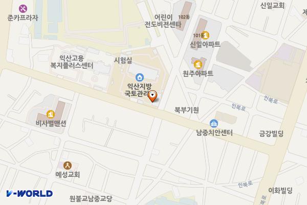 익산지방국토관리청 본청 위치 지도 — 전북특별자치도 익산시 익산대로 52길27