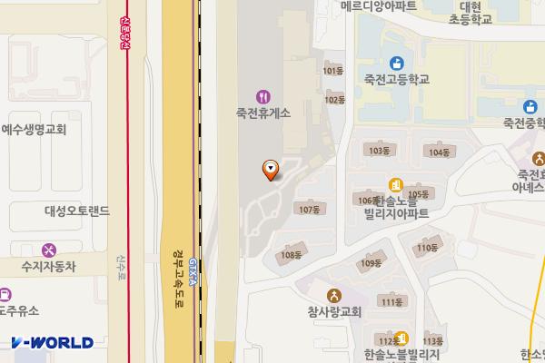 죽전(서울) 휴게소 위치 지도 — 경기도 용인시 수지구 경부고속도로400