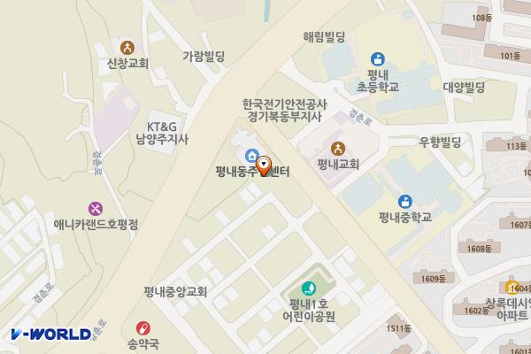 평내동주민센터 부설주차장 위치 지도 — 경기도 남양주시 평내동 588-3