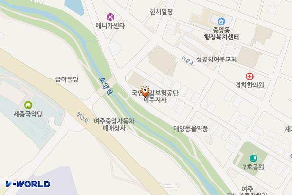 국민건강보험공단 여주지사 주차장 위치 지도 — 경기도 여주시 소양로 7
