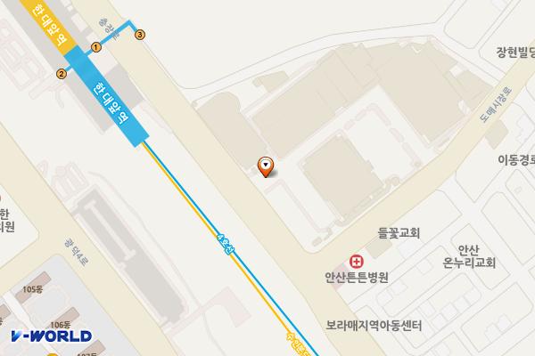 안산농수산물도매시장 위치 지도 — 경기도 안산시 상록구 충장로 312