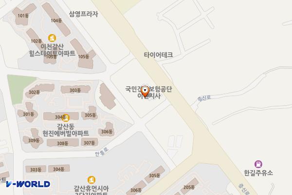 국민건강보험공단 이천지사 주차장 위치 지도 — 경기도 이천시 증신로 65