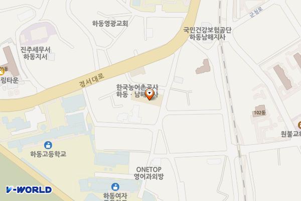 한국농어촌공사 하동남해지사 주차장 위치 지도 — 경상남도 하동군 하동읍 송림1길 12