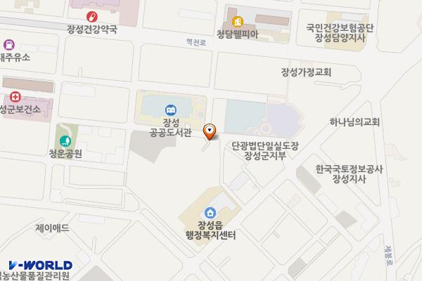 청운동2차주차장 위치 지도 — 전남광주통합특별시 장성군 장성읍 영천리 1480-8