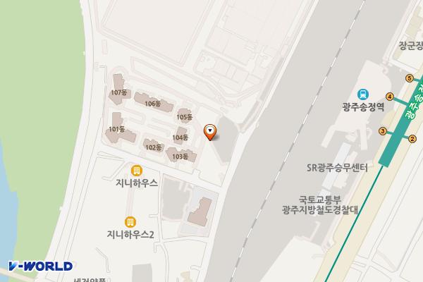 광주송정역 뒤 공영주차장 위치 지도 — 전남광주통합특별시 광산구 송정동 1007-4