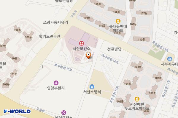 서산시보건소 위치 지도 — 충청남도 서산시 호수공원6로 6