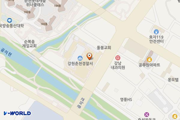 춘천경찰서 위치 지도 — 강원특별자치도 춘천시 춘천로 61