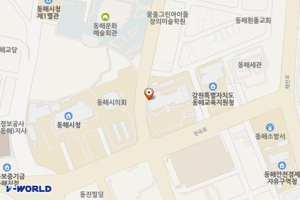 동해경찰서 위치 지도 — 강원특별자치도 동해시 천곡로 107