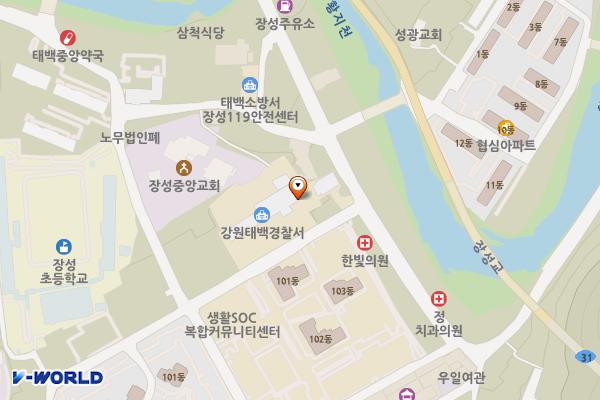 태백경찰서 위치 지도 — 강원특별자치도 태백시 장성로 26