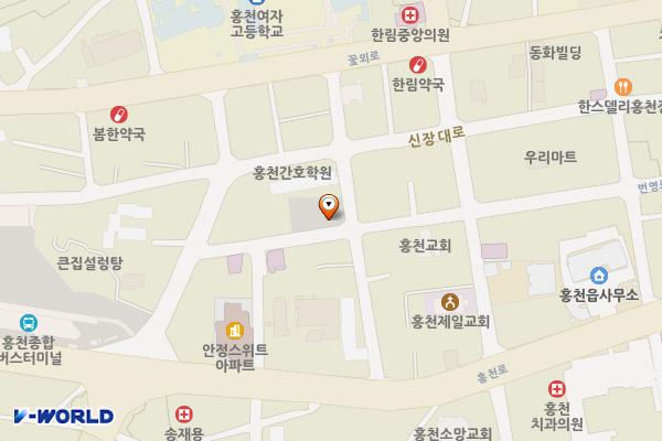 희망리 제2공영노외주차장 위치 지도 — 강원특별자치도 홍천군 홍천읍 번영로 9