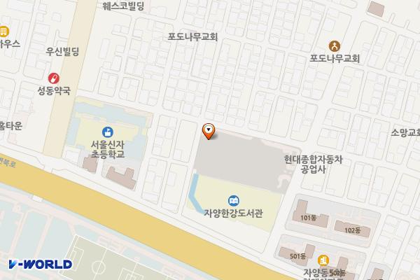 자양2동 유수지 주차장 위치 지도 — 서울특별시 광진구 뚝섬로52길 74-1