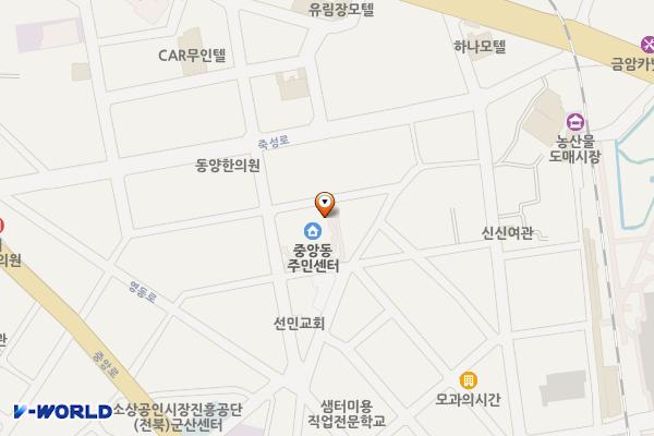 중앙동행정복지센터 위치 지도 — 전북특별자치도 군산시 큰샘길 47