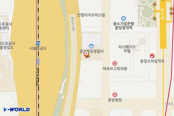 분당경찰서 위치 지도 — 경기도 성남시 분당구 정자일로 165