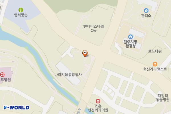 나라키움원주통합청사 위치 지도 — 강원특별자치도 원주시 입춘로 50