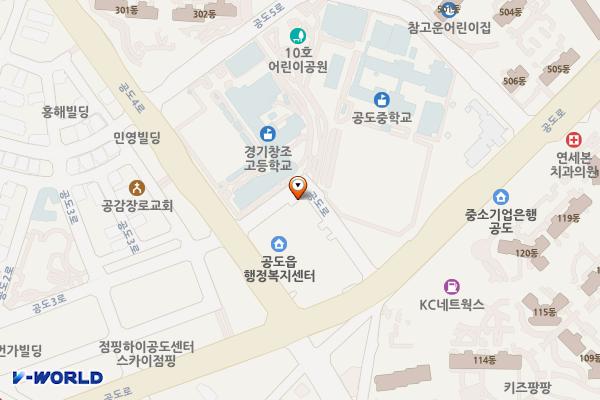 공도읍행정복지센터 지상주차장 위치 지도 — 경기도 안성시 공도읍 공도4로 8