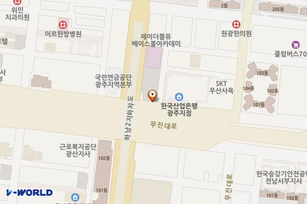 호남병원 옆 공영주차장 위치 지도 — 전남광주통합특별시 광산구 무진대로 255