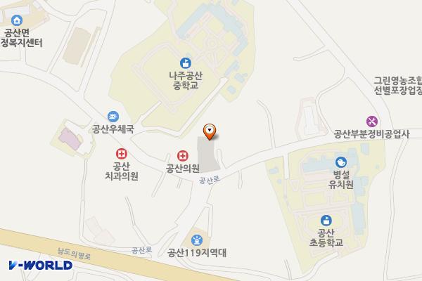 공산 공영주차장 위치 지도 — 전남광주통합특별시 나주시 공산면 공산로 95-1