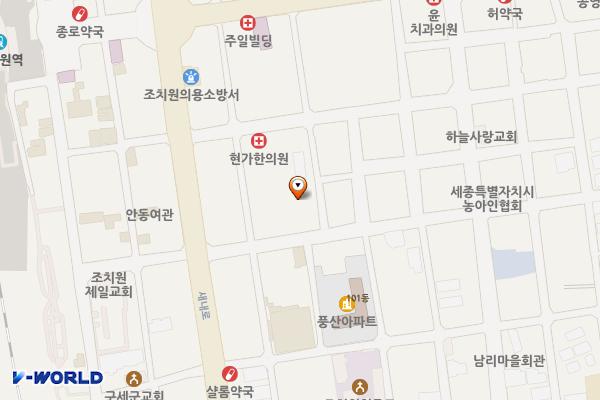 세종전통시장주차타워 위치 지도 — 세종특별자치시 조치원읍 조치원6길 38 