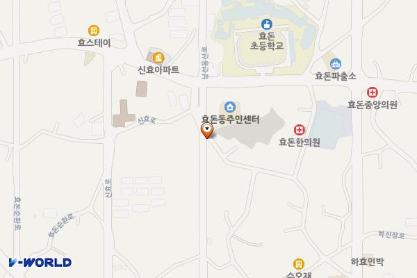 효돈동주민센터 앞 주차장 위치 지도 — 제주특별자치도 서귀포시 남선동산로 26