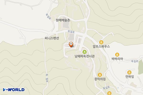 파독전시관 위치 지도 — 경상남도 남해군 삼동면 봉화리 2572-1