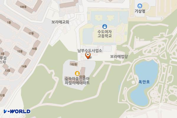 남부수도사업소 위치 지도 — 서울특별시 동작구 여의대방로10길 97