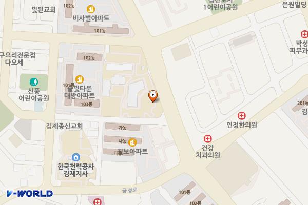 한국농어촌공사 새만금사업단 위치 지도 — 전북특별자치도 김제시 도작로 71