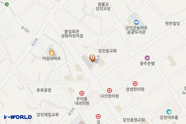 강진로터리공용주차장 위치 지도 — 전남광주통합특별시 강진군 강진읍 영랑로 44