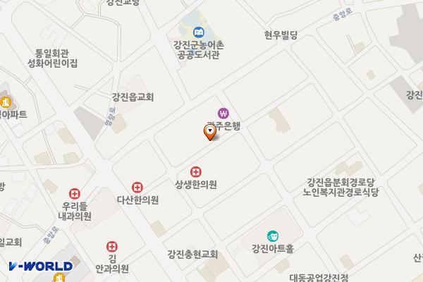 강진읍상가공용주차장 위치 지도 — 전남광주통합특별시 강진군 강진읍 남성리 46-13