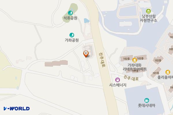 석류공원 주차장 위치 지도 — 경상남도 진주시 진주대로 685