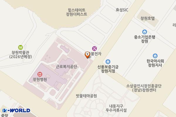 근로복지공단 창원병원 위치 지도 — 경상남도 창원시 성산구 창원대로 721