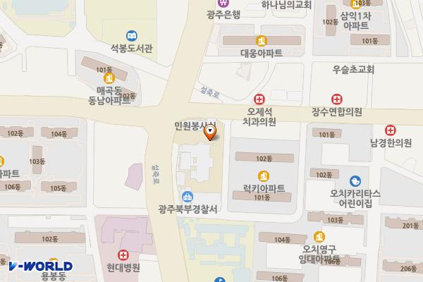 광주북부경찰서 위치 지도 — 전남광주통합특별시 북구 서하로 172