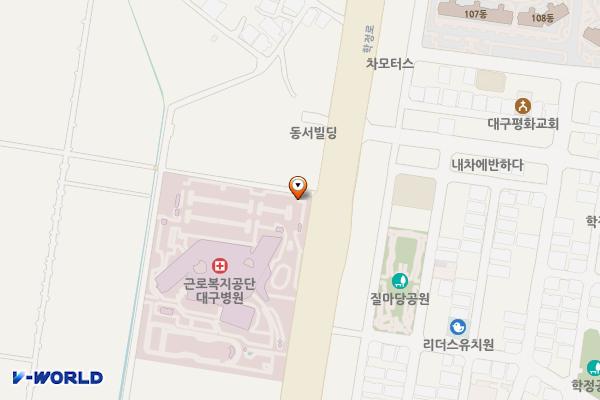 근로복지공단 대구병원 위치 지도 — 대구광역시 북구 학정로 515
